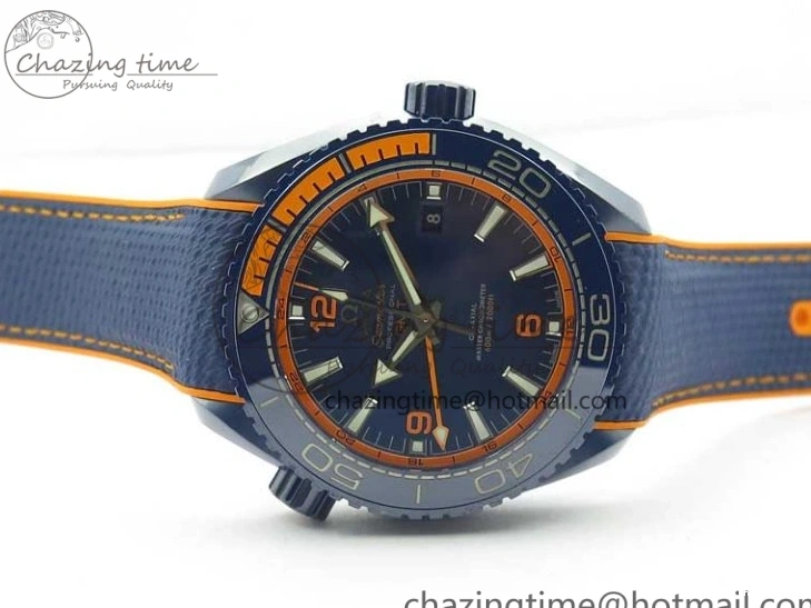 0521 Planet Ocean 45.5mm Big Blue Real Ceramic VSF 1:1 Best Edition on Blue Rubber Strap A8906 Super Clone Unique 7896